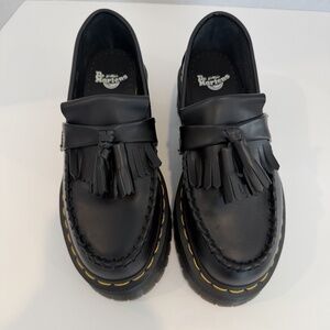 Dr. Martens Adrian Quad Black Leather Tassel Loafers US Men 5 US Women 6 EUR 37